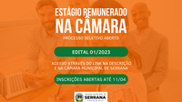 Câmara disponibiliza vagas para Estágio Remunerado