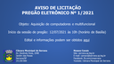 Aviso de Licitação (Pregão Eletrônico nº 1/2021)