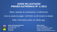 Aviso de Licitação (Pregão Eletrônico nº 1/2021)